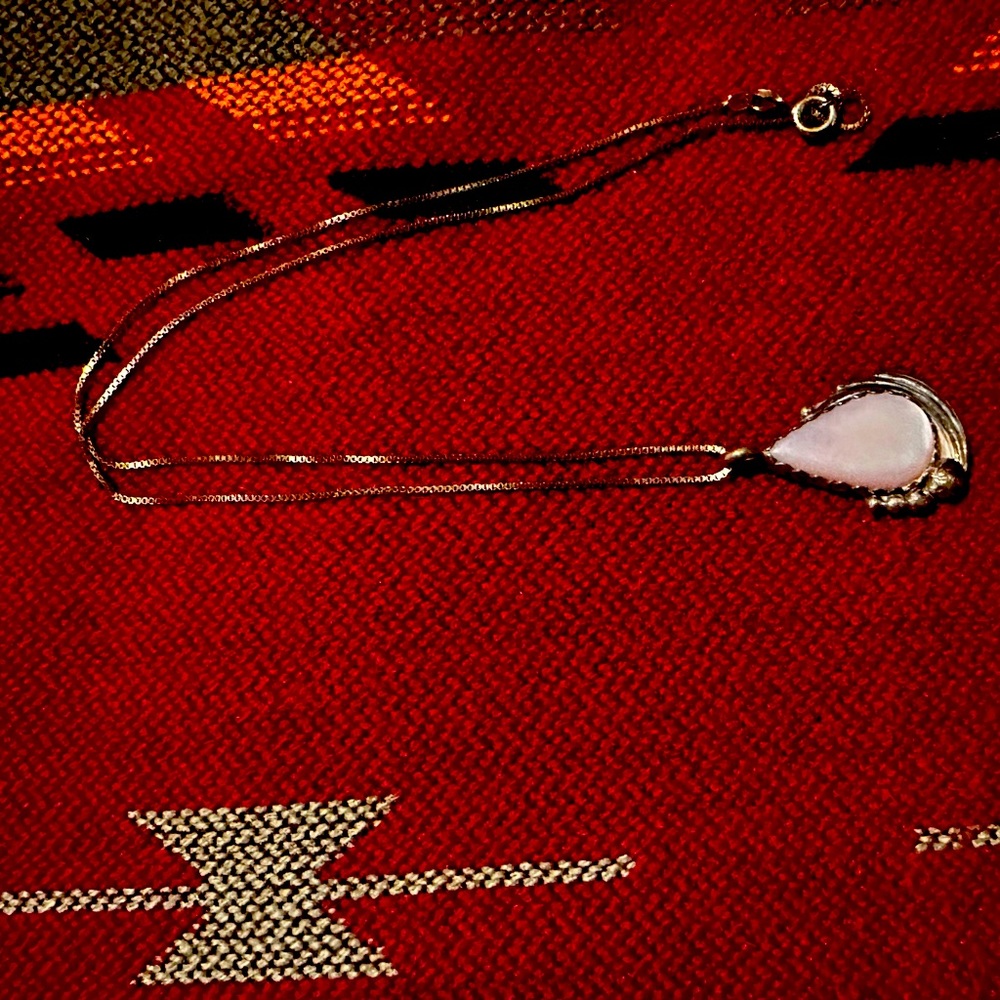 Mother of Pearl Stamped necklace